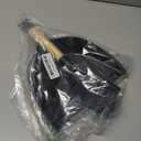 MR.SIGA Dustpan and Brush Set, Portable Cleaning Brush and Dustpan Combo with Bamboo Handle, Black, 1 Set