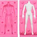 3D Human Body Silicone Clay Mold, Large Human Sculpture Polymer Mold Full Body Mold for Polymer Clay Craft (Large Man Body)