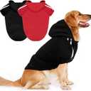 Rypet 2 Packs Basic Dog Hoodie Pet Clothes Sweater with Hat, Casual Sports Hoodie Sweatshirt for Medium Large Dogs (3XL(Chest: 22.0", Back: 15.7"))