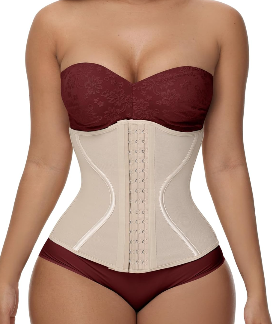 SHAPSHE Short Torso Waist Trainer for Women Corset Waist Cincher Shapewear Tummy Control Workout Hourglass Body Shaper
