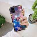 Galaxy A51 4G Case - Rectangle Retro Floral Pattern, Metal Ring Stand & Holder, Space Color