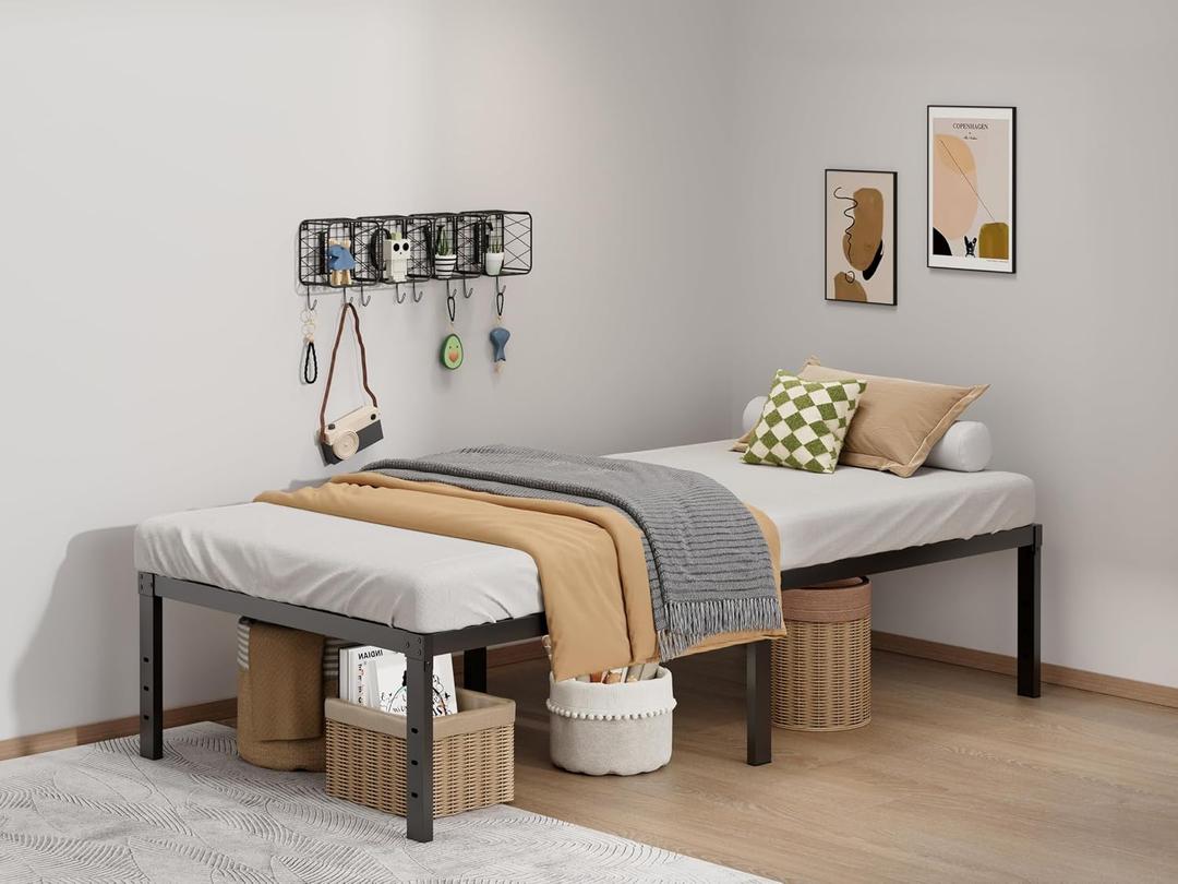 LUMUNANCE Metal Bed Frame Twin XL Size - 16 Inch Heavy-Duty Platform Bed Frame No Box Spring Needed, Easy Assembly, Noise-Free, Sturdy Mattress Foundation, Underbed Storage Space