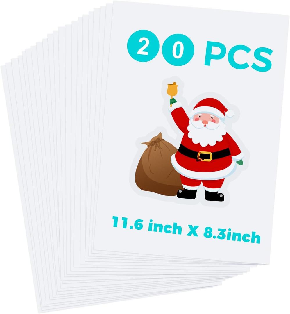 20-Pack Printable Shrink Film Paper Sheets, 8.5" x 11" Glossy White Shinky Dink Plastic for DIY Crafts, Jewelry & Easter Ornaments - Fun Art Supplies for All Ages, Premium & Durable.