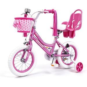 WinHope Fairy Girls Bike with Doll Seat, 12-20 Inch Kids Bike for Ages 2-12