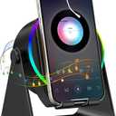 TARKARI Wireless Induction Speaker, 5 in 1 Bluetooth Speaker, 360° Rotation Cell Phone Stand with Ambient Light Compatible with iPhone iPad Android Tablet, Birthday Gifts for Women Men Him