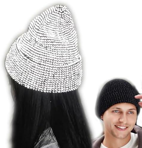 Reflective Cap, Beanie Reflective Hat, Night Reflective Knit Hat, Fall and Winter Small Caps, Suitable for Both Men and Women