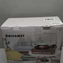 Vinyl Record Player with Speakers,3 Speed Turntable with Bluetooth, Aux, Headphone Jack, RCA Output and Auto Stop,Mirror Vintage Wooden Coffee