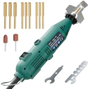 Ausacce Electric Chainsaw Sharpener Kit Adjustable Speed Chainsaw Chain Sharpener with 9 Titanium Coated Diamond Files for All Chainsaw Chain Sizes