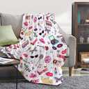 Gifts for Women Girls Blanket for Men Boys Throw Blanket for Kids Birthday Super Soft Flannel Lightweight Comfy Bedding Blankets for Sofa Couch for Bed Camping and Travel-40x50 Inches (White)