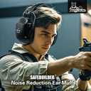SAFEBUILDER Ear Muffs Noise Reduction SNR 33dB Adjustable Lightweight Safety Earmuffs Sound Proof Noise Cancelling ANSI (1-black)