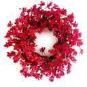 Spring Wreath for Front Door, 24 Inch Spring Red Forsythia Wreath Blossom Cluster Flower Farmhouse Wreath on Grapevine for Front Door Wall Window Decoration Home Decor Festival Celebration