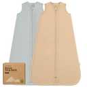 2-Pack Baby Sleep Sacks, Zipper Wearable Blanket - 0.5TOG Organic Cotton, Lightweight,Soft Cozy Toddler Sleeping Sack 12-24 months,Easy to Wear Large Newborn Transition Swaddles Sleepsacks (Toasty, L)
