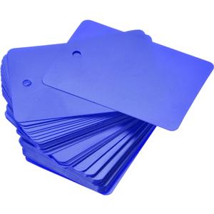 MECCANIXITY Blank Waterproof Eyelet Hole Plastic Shipping Tags, for Product Identification Tags, Valve Marking, Outdoor Tagging,1.6 x 2.4 Inch Blue Pack of 100