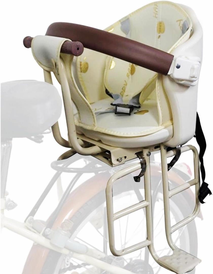 Rear Kid's Bike Seat,Rear Mounted Child Bike Seat Wraparound Attachment for Adult Bike with Armrest Harness and Pedals,Toddler Bike Seat for Child Ages 6 Months to 6 Years(Up to 110lb)