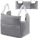 Suzile Mastectomy Pillow for Recovery Mastectomy Recovery Supplies Soft Breast Pillow for Breast Cancer Post Essentials, Internal and External Pockets for Ice Pack Remote Controls Phones(Gray)