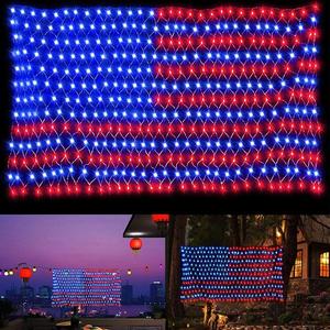 American Flag Lights, 420 Super Bright Lighted American Flag Net Light Waterproof US Flags String Light for Independence Day July 4th, Home,Yard, Garden Patio Yard Holiday Decoration (6.6FT*3.3FT 110V Plug In)