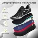 OrthoComfoot Men's Orthopedic Diabetic Wide Running Shoes: Comfortable Arch Support Sneakers for Plantar Fasciitis, Foot & Heel Pain Relief - Casual Work Walking Shoes (K1-black)