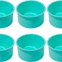 Silicone Mini Round Cake Molds, 4 Inch, Green, Set of 6
