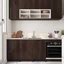 ReWallpaper 30197 Inch Large Walnut Wood Contact Paper for Countertops Waterproof Peel and Stick Countertop Wallpaper Dark Brown Wood Grain Contact Paper for Kitchen Cabinets Counter Top Vinyl Wrap