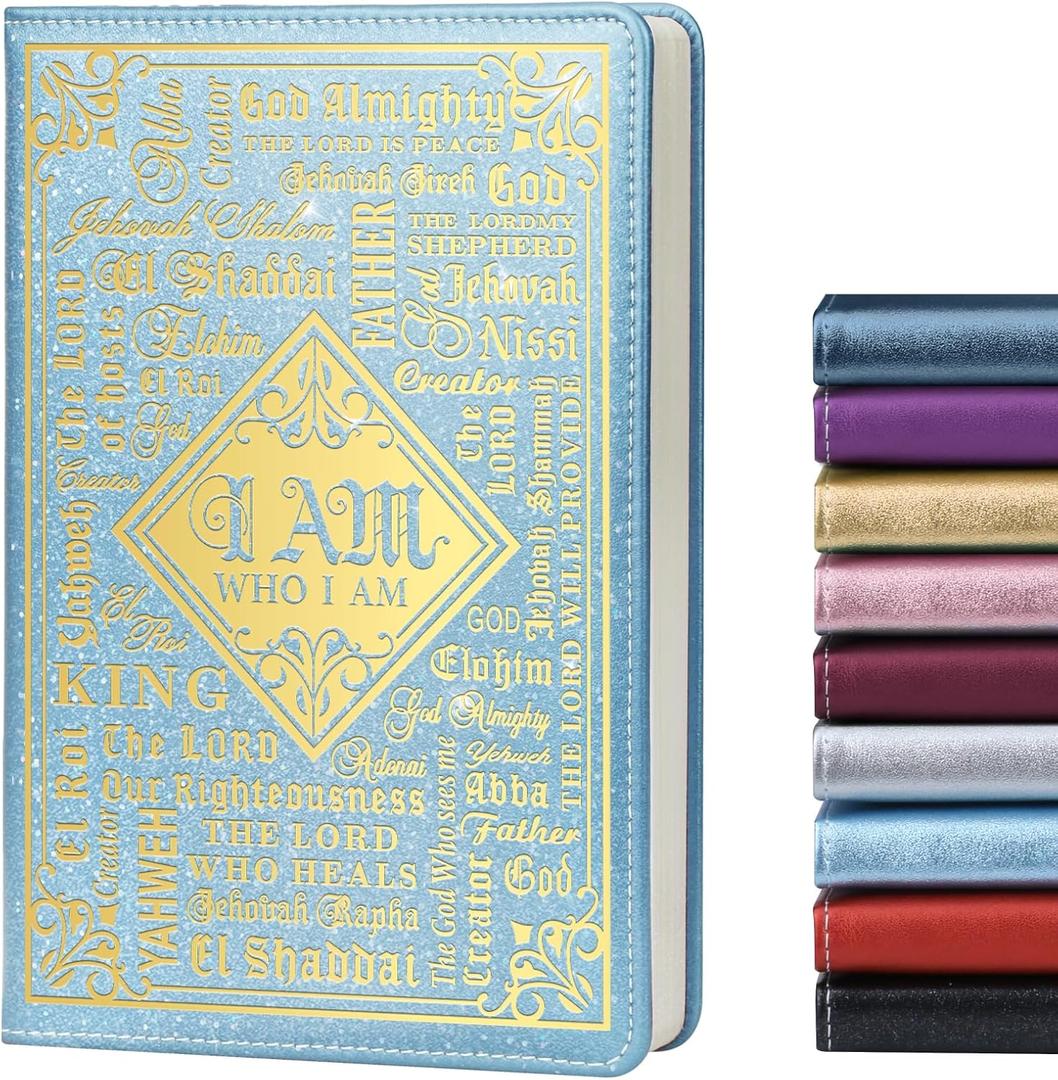 LBWCER Bible Journal for Woman,Notebooks for Work,200 Pages, A5 Hardcover Leather Journals for Writing,School,Travel,Business,Work,Home (Bible Sky Blue)