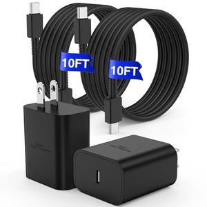 1Pack 45W Super Fast Charger Type C, for Samsung Galaxy S25 S24 Charger Block with Type C Charging Cord for Samsung Galaxy S25 S24+/Ultra/S22/S21/S20, iPhone 17 Air/16/15 Pro,Pro Max,Plus