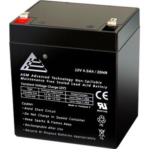 12V 4.5Ah Rechargeable SLA Battery for Security System, BE425M UPS, Garage Door Opener Replacement, Fire Alarm Batteries, Sealed Lead Acid 12V Battery Backup w/ F1 Terminals