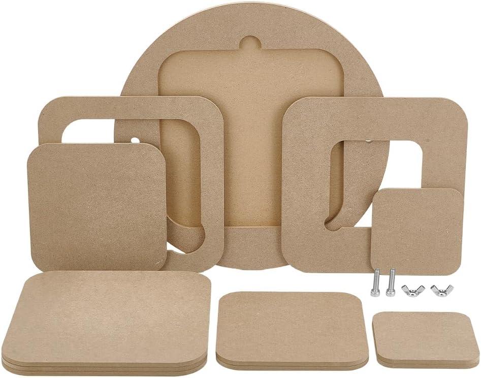 PH PandaHall Pottery Bats Tool Set, Pottery Wheel Bat System 12 inch Round Outer Bat Tool Set with 9-Pack 7.8/5.9/3.9 inch Square Inner Bat Adapter with Removable Inserts for Throwing Pottery