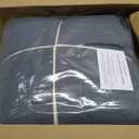 EVERGRACEHOME 100% Cotton Box Stitch Quilt Set, Oversized King, Midnight Blue, Oversized Cal King (118" x 106")