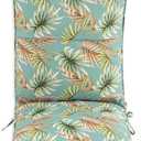 Set of 4 Outdoor Dining Chair Cushions, Comfort Patio Seating Cushions, 44 x21x4.5 inch, Single Welt and Zipper (Verdant Leaf Canopy)