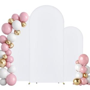 VEVOR Arch Backdrop Stand with Cover, 6ft,5ft&4ft, Set of 3 Balloon Metal Arch Stand for Ceremony, Gold Wedding Arch Backdrop Stand, Fit for Birthday Party, Baby Shower, Graduations, Holiday