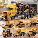 Carrier Truck Toddlers Toys for 3 4 5 6 7 Years Old Boys, Toy Truck Transport Car & Die-Cast Car and Play Mat, Construction Toys Birthday Gifts for Kids 3 4 5 6 7 8+ Years Old Boys Girls, Medium