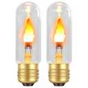 Hompavo LED Flame Bulb - 3W Flickering Fire Light with Realistic Glass Shell, E26 Base for Indoor Outdoor Holiday Decor, Porch, Home, Halloween, Christmas