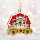 5 x Farmhouse Animals Ornament 2025  Country Christmas Tree Decoration, Farmhouse Wooden Ornament with Cow, Pig, Goat, Sheep, Donkey, and Chicken  Farm Lover