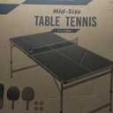 GoSports 6 x 3 ft Mid-Size Table Tennis Table Set with Adjustable Height - Green or Blue