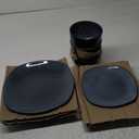 Tabletops Gallery Gabrielle Dinnerware Set - Black 11 Pcs
