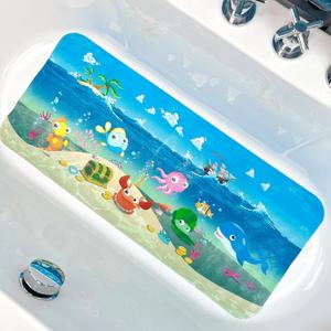 BOPPIE Non-Slip Bath Mat Shower Mats for Tub Kids,Anti-Slip-Resistant Bathtub Tub Mats Bathroom Mat XL Large Bath Mat 35X15 Inches (Ship)