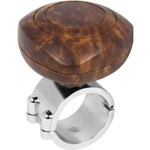 GG Grand General 80088 Matte Brown Wood Plastic Steering Wheel Spinner Knob