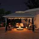 Garvee 13x13FT Pop Up Gazebo with Mosquito Netting, Outdoor Canopy Tent Easy Setup for Backyard Patio Garden Deck, Grey