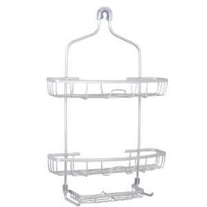 Home NeverRust Aluminium Large Shower Caddy with Soap Tray Chrome