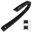 R38 15mm x 30mm(Inner H x Inner W) Black Plastic Cable Wire Carrier Drag Chain 1M Length for CNC, with End Connectors - Bridge Type (Non-openable) (15*30N(1pc))