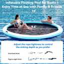 Inflatable Floating Dock, 6-12FT Round Water Hammock Float Ring | Inflatable Island With Woven Mesh Center, Ideal As A Lake Float, Pool Lounge, Swim Platform, Tanning Hammock, 10FT