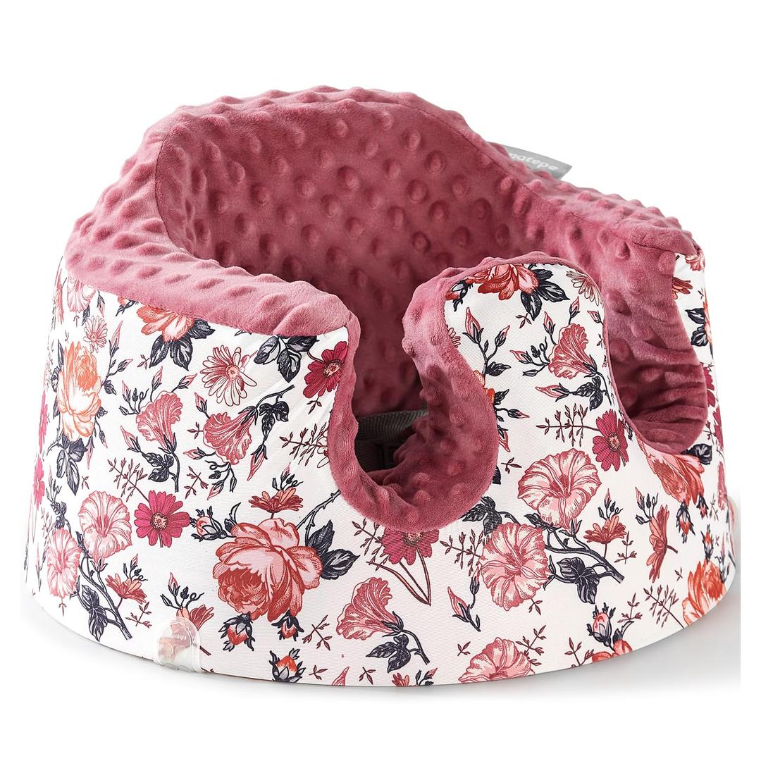 Seat Cover Compatible with Bumbo and Nuby Seat,Booster Seats Accessories,Soft Breathable Cover for Baby Girl Boy,Cover Only (Flower)