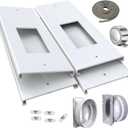 Dual Hose Portable Air Conditioner Window Vent Kit 26-62" Adjustable with 2 Universal Couplers and Filter Screen 2 Weather Strippings Fit LG Portable AC Vertical Window Seal Kit