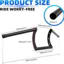 DREAMIZER 1 inch Motorcycle Handlebars Z Bars 25mm Motorcycle Handle Bars For Custom Bobber Chopper Cruisers Softail Dyna Sportster - Black