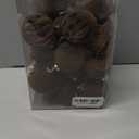 30pcs Velvet Christmas Ball Ornaments, Flocked Shatterproof Christmas Ornaments Hanging Xmas Tree Decorations Set for Home Party Holiday Decor (Multi-Size, Brown)