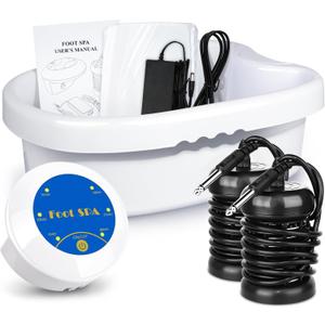 Ionic Foot Bath Detox Machine, Portable Foot Detox Machine for Home, Salon-Level Ionic Foot Spa Machine with Basin, 100 Basin Liners, Two Arrays