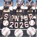 Shyyween Senior Night Baseball Decorations, Baseball Senior 2026 Banners with 12 Foil Balloons 18 Inch, 2026 Graduation Party Supplies for High School College