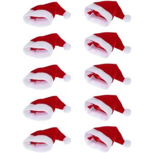 10pcs Mini Santa Hat Wine Bottles Cover Home Christmas Decor