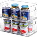 vacane 13" Wide Stackable Storage Bins Open Front, Towel Storage Shelf Snack Organizer Basket for Household Cabinets, Pantry, Kitchen, Bathroom, 2 Pack