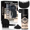 Hair Thickening Fibers & Pump Applicator Set Professional 3-in-1 Hair & Beard Styling Set - Hair Fibers Barber Enhancement Spray for Mens Hair or Beard - Hairline Enhancer & Volumizing Spray (Black)